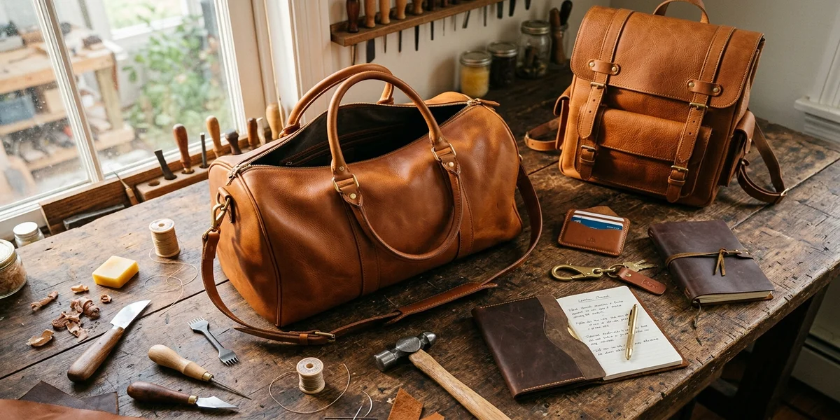 Bolsos, Mochilas y Billeteras en Cuero Curtido Natural